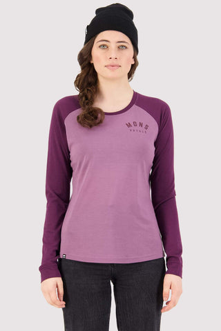 Womens Icon Raglan Varsity Wine/Mauve