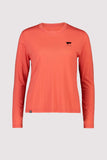 Womens Icon Relaxed LS Mons RDG Hot Coral