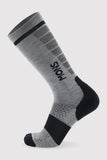 Unisex Pro Lite Merino Snow Sock GRAY MARL AND RETRO RED COLORS