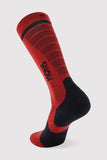 Unisex Pro Lite Merino Snow Sock GRAY MARL AND RETRO RED COLORS